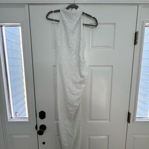 Amanda Uprichard Sparkling White Backless Dress